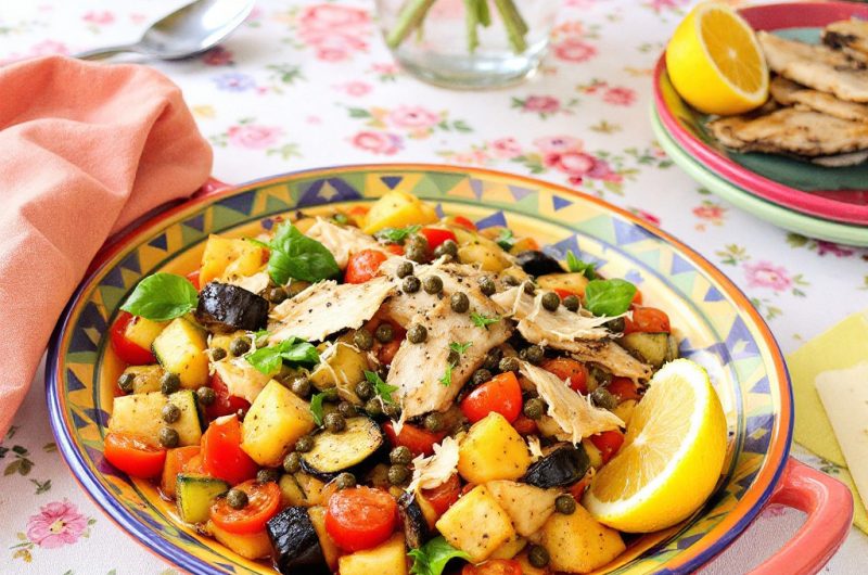 Effilochée de raie à la ratatouille